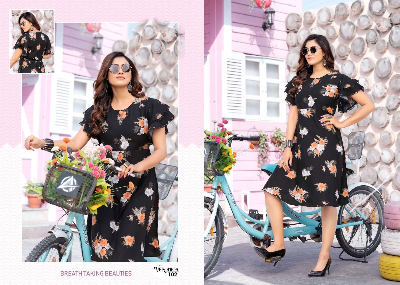 Veronica 101 Rayon Printed Designer Regular Wear Kurti Collection